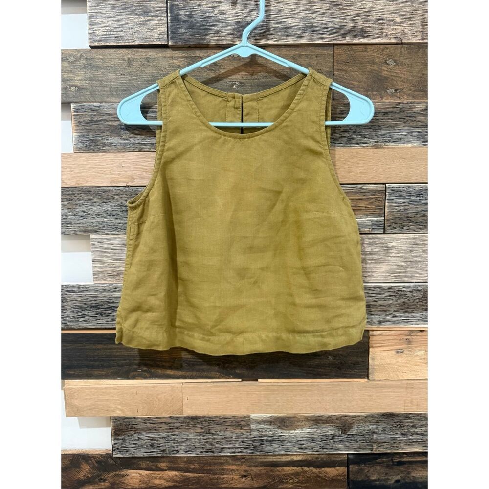 NotPerfectLinen linen sleeveless Bay top size S